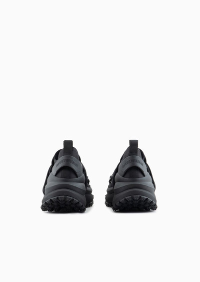 EMPORIO ARMANI Nylon sneakers with scuba details and drawstring outlook