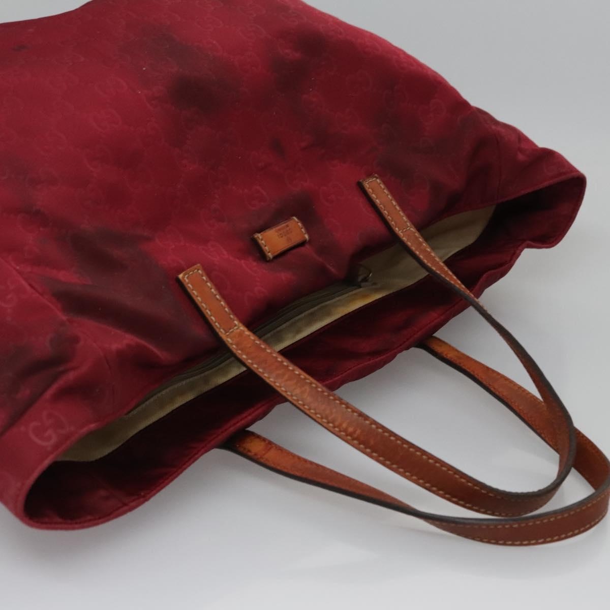 GUCCI GG Canvas Tote Bag Nylon Red - 6