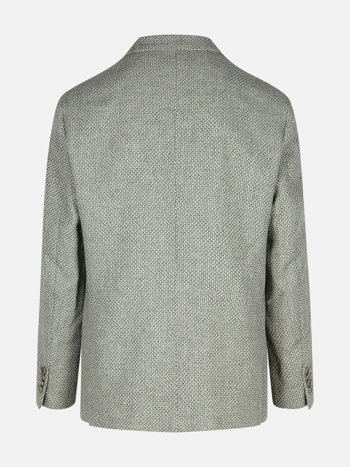 'ROMA' GREY WOOL BLEND BLAZER - 3