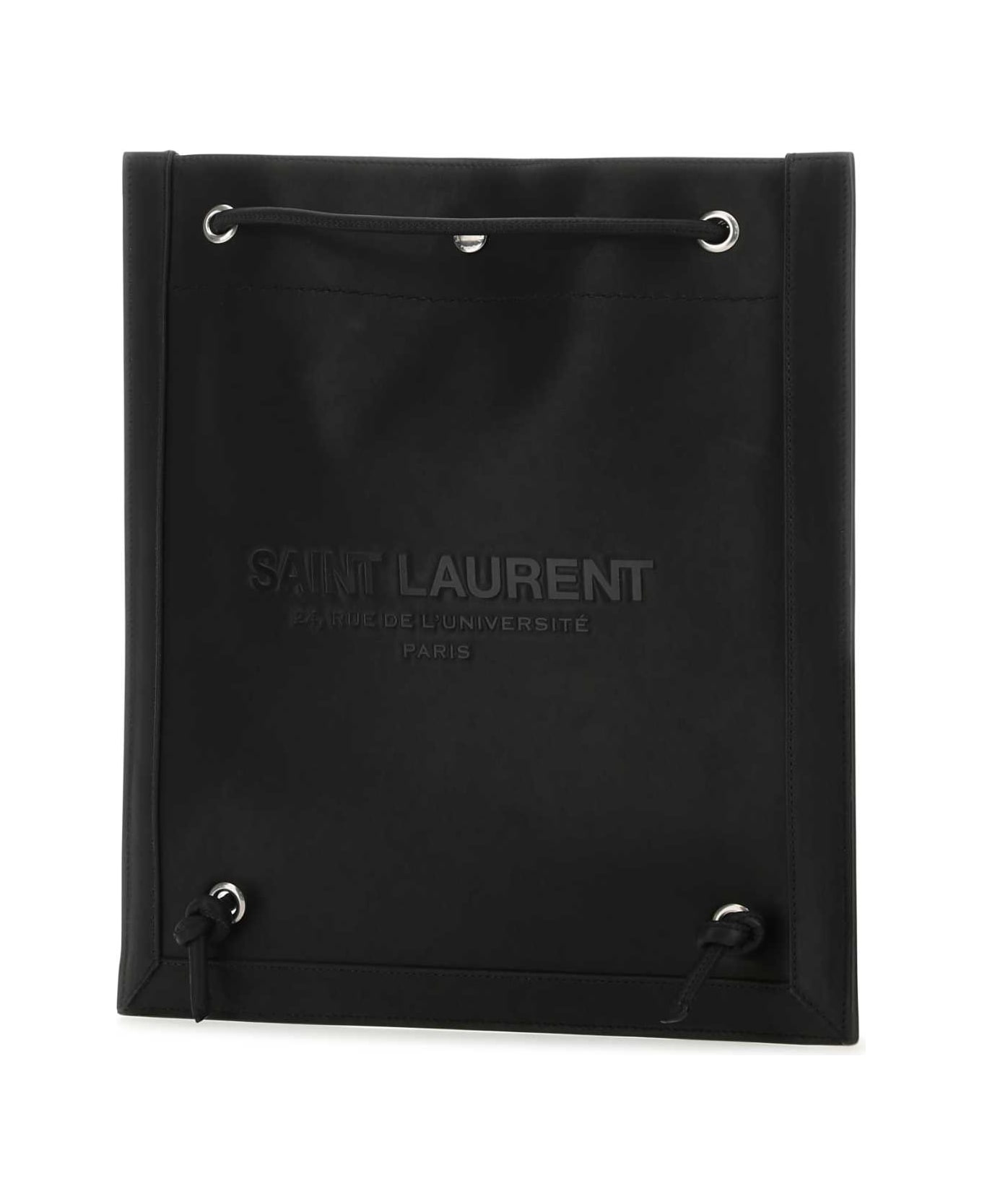 Black Leather Universitã© Crossbody Bag - 2