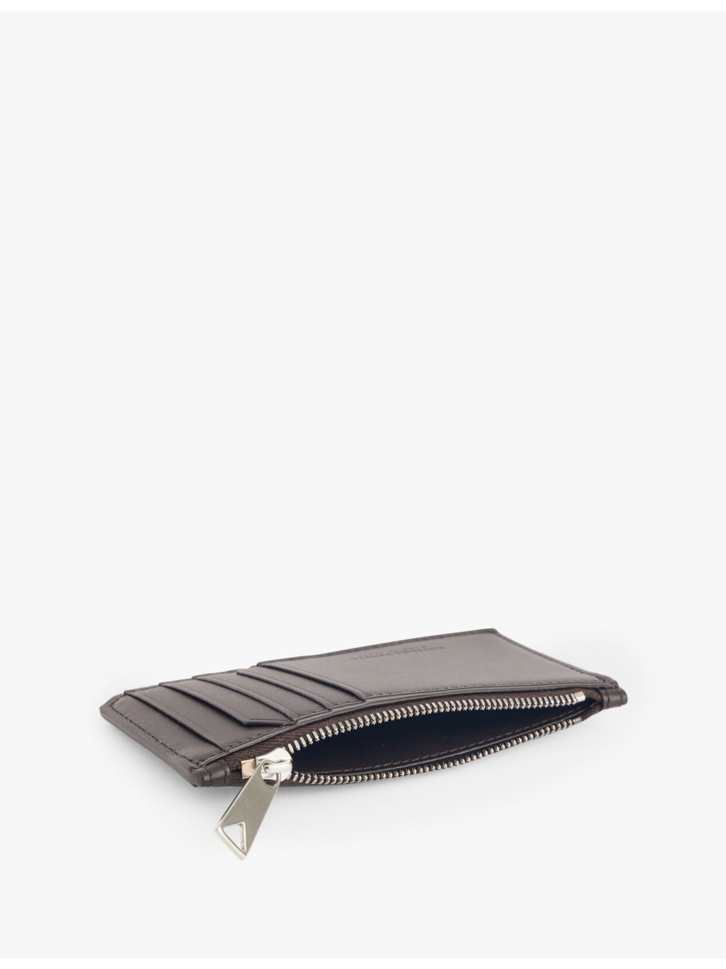 Intrecciato zip leather card holder - 4