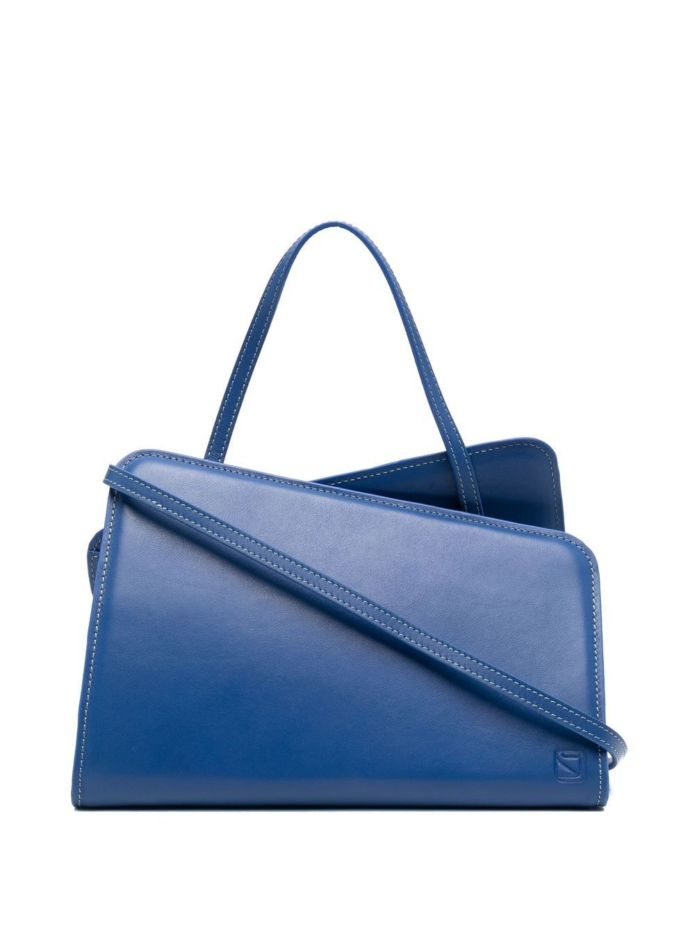 asymmetric leather tote bag - 1