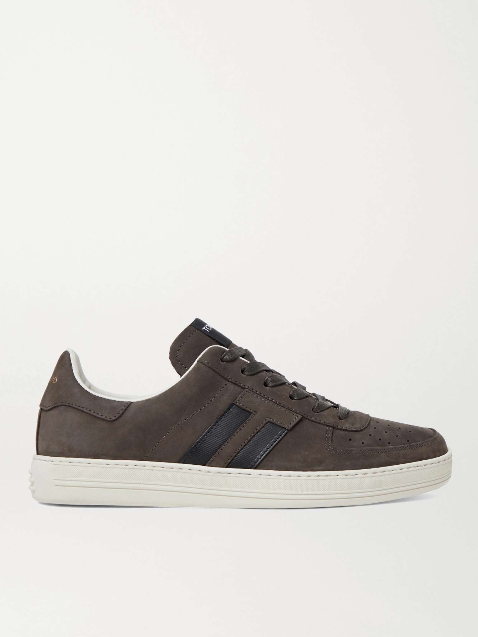 Radcliffe Leather-Trimmed Nubuck Sneakers - 1