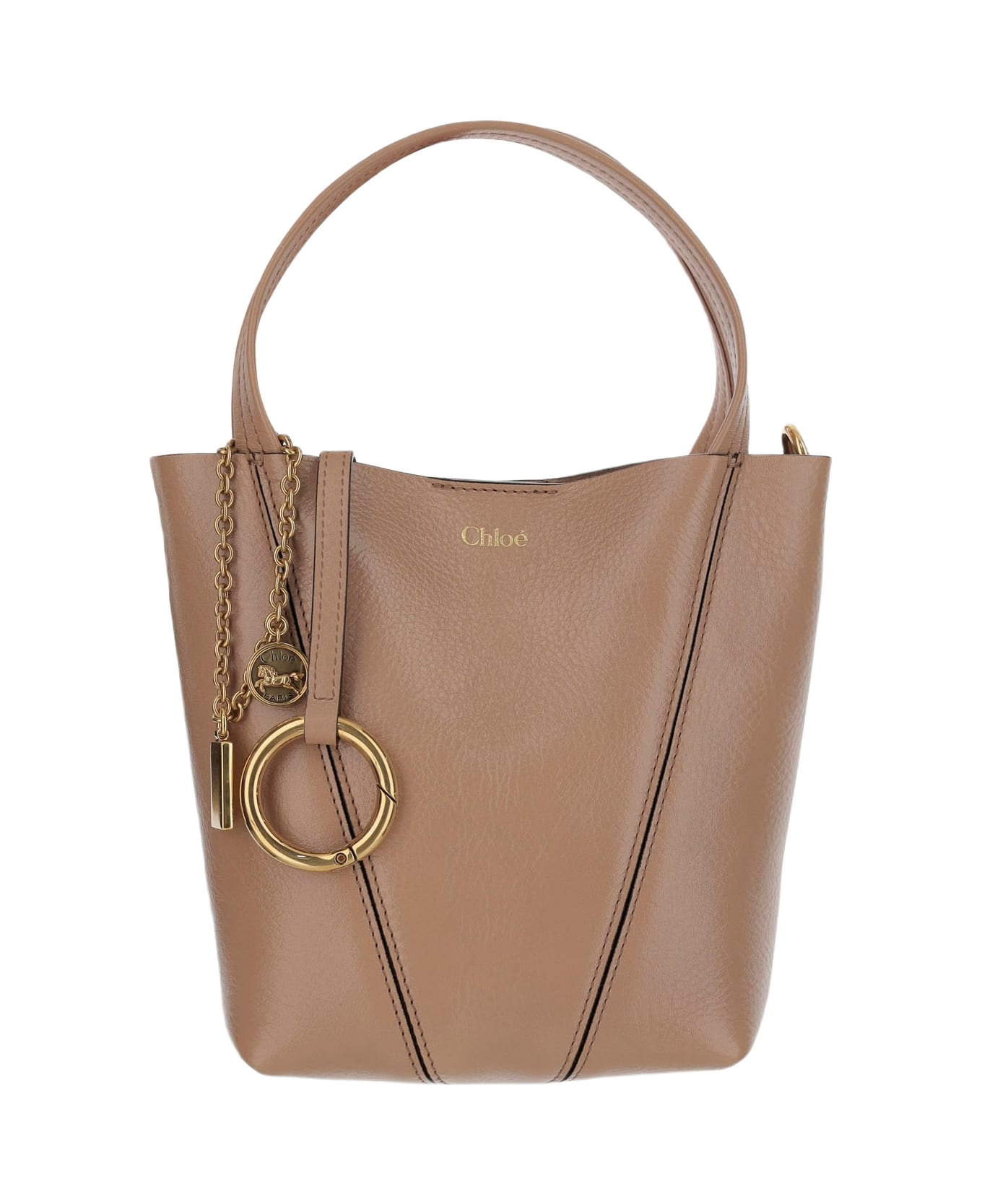 Chloé Spin Small Tote Bag In Grained Leather - 1