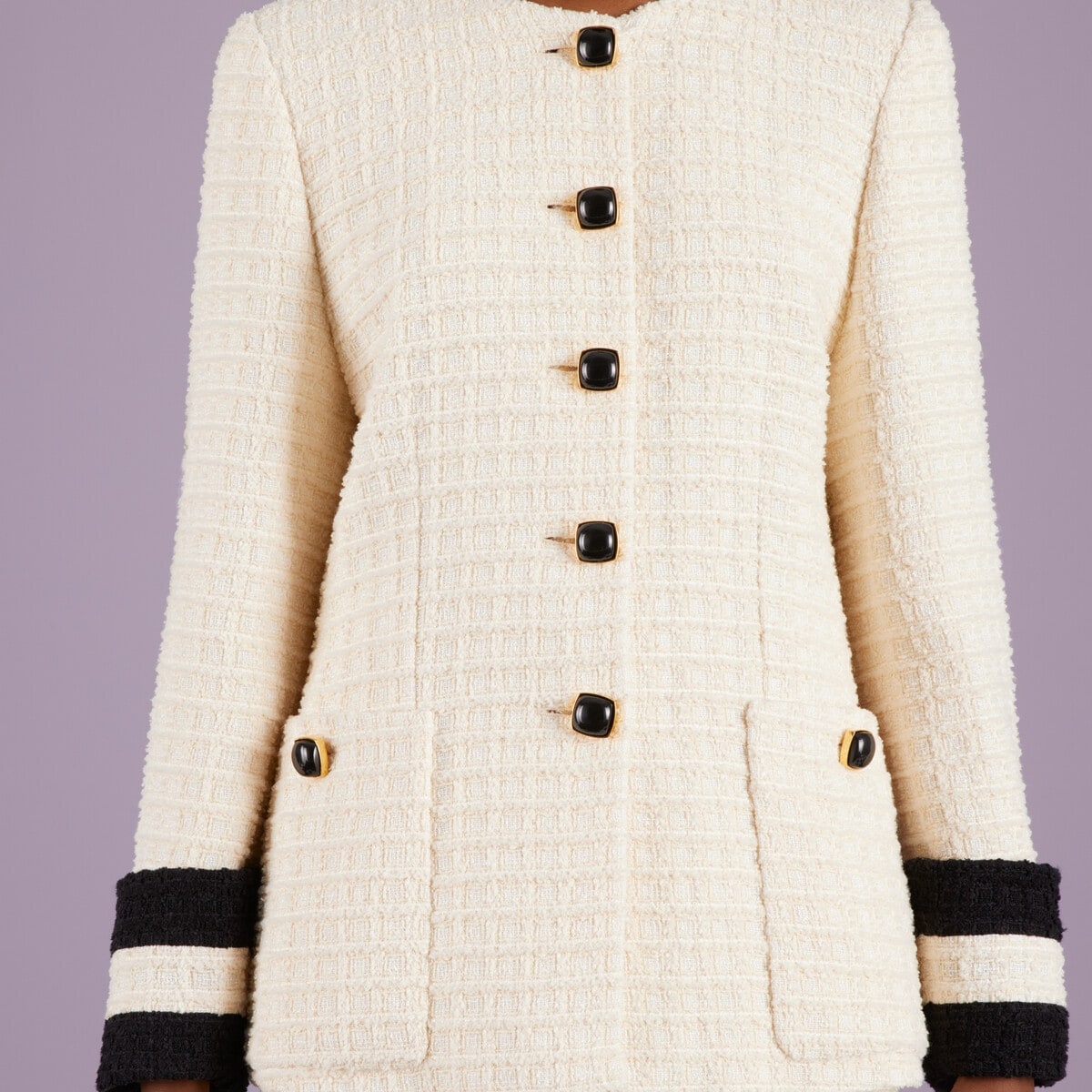 Tweed collarless jacket - 4
