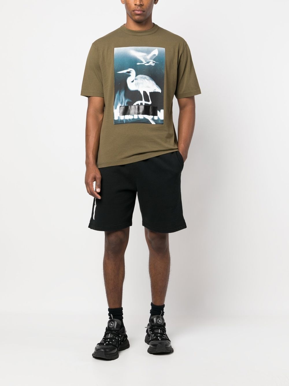 logo-print track shorts - 2