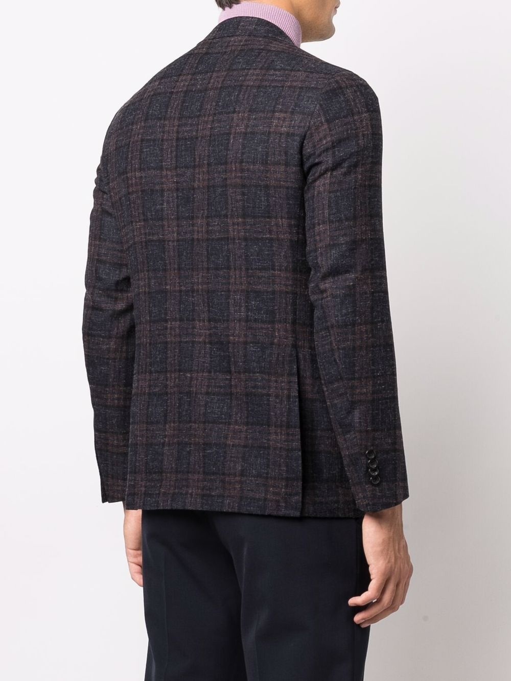 single-breasted check blazer - 4