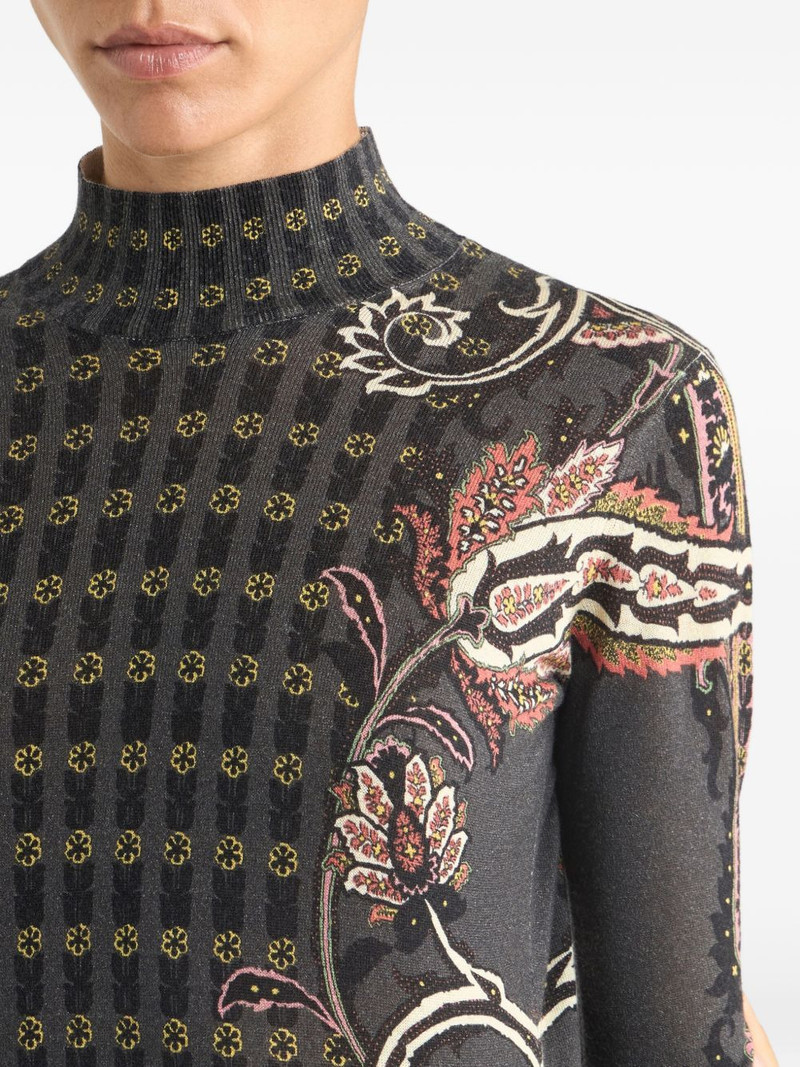 paisley-motif turtleneck top 4