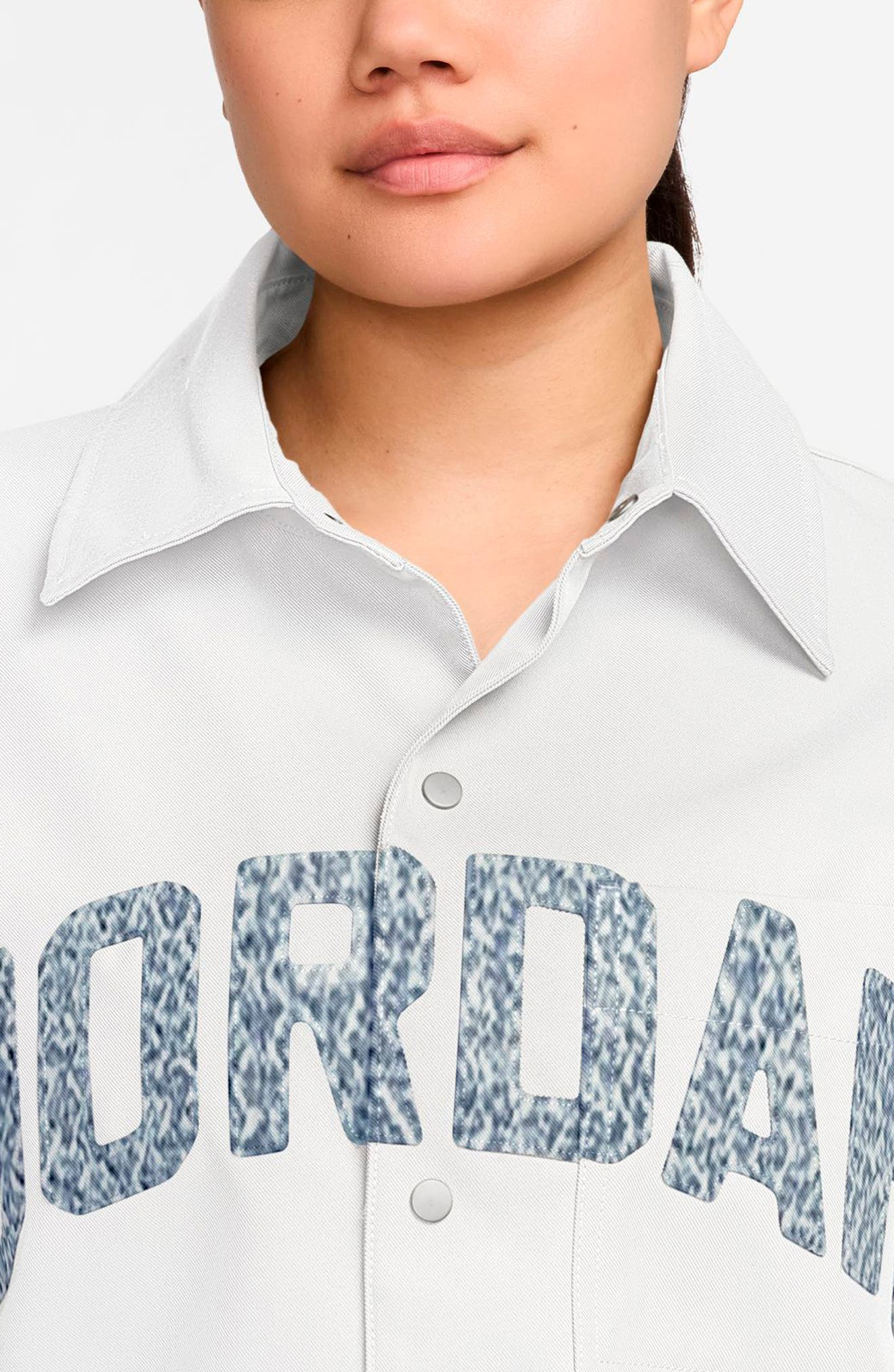 Jordan Flight Short Sleeve Snap-Up Shirt in White at Nordstrom - 3