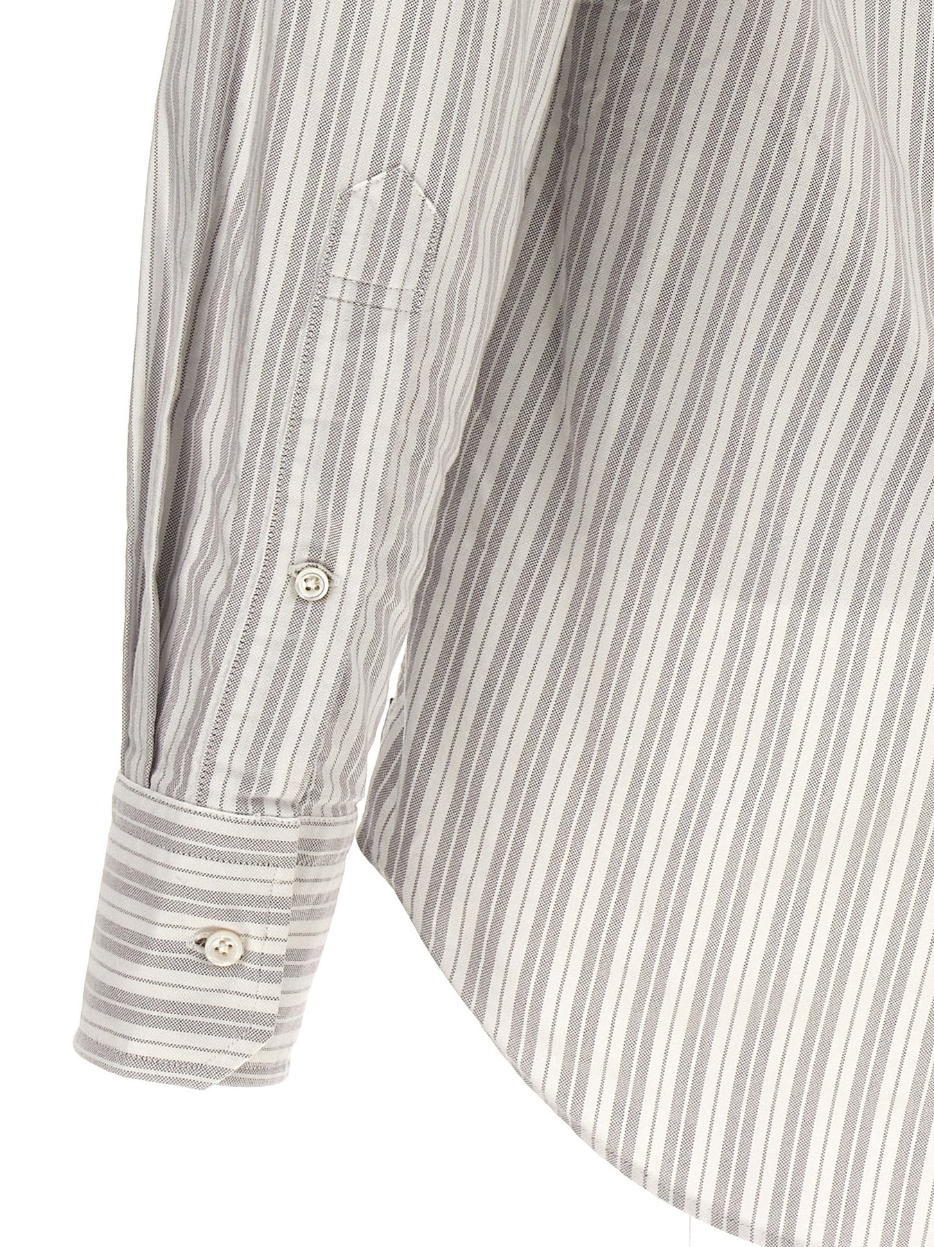 Striped Shirt Shirt, Blouse Gray - 4