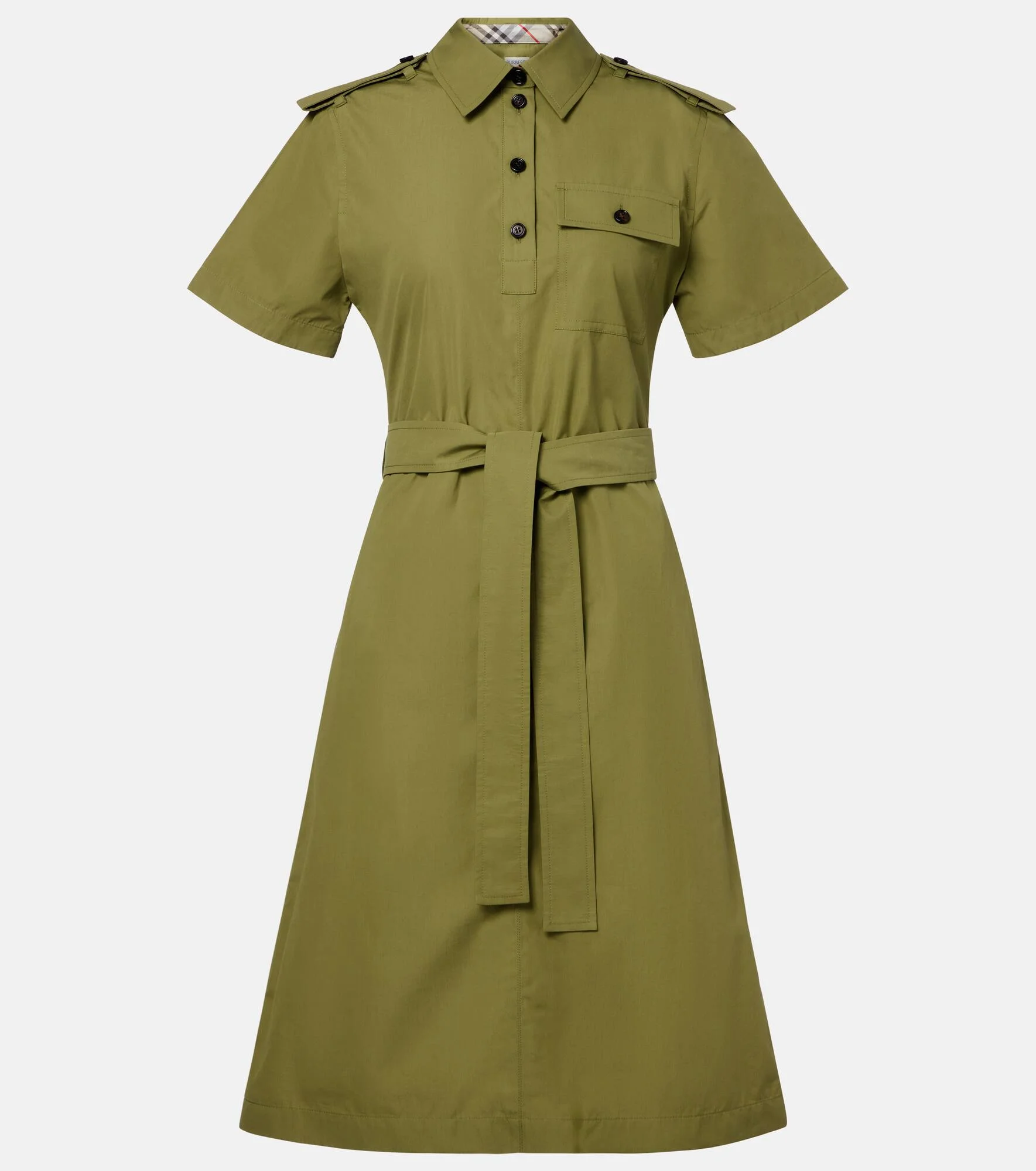 Belted cotton shirt dress - 1