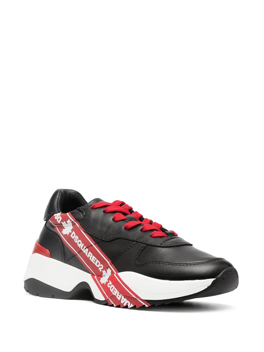 logo-tape chunky sneakers - 2