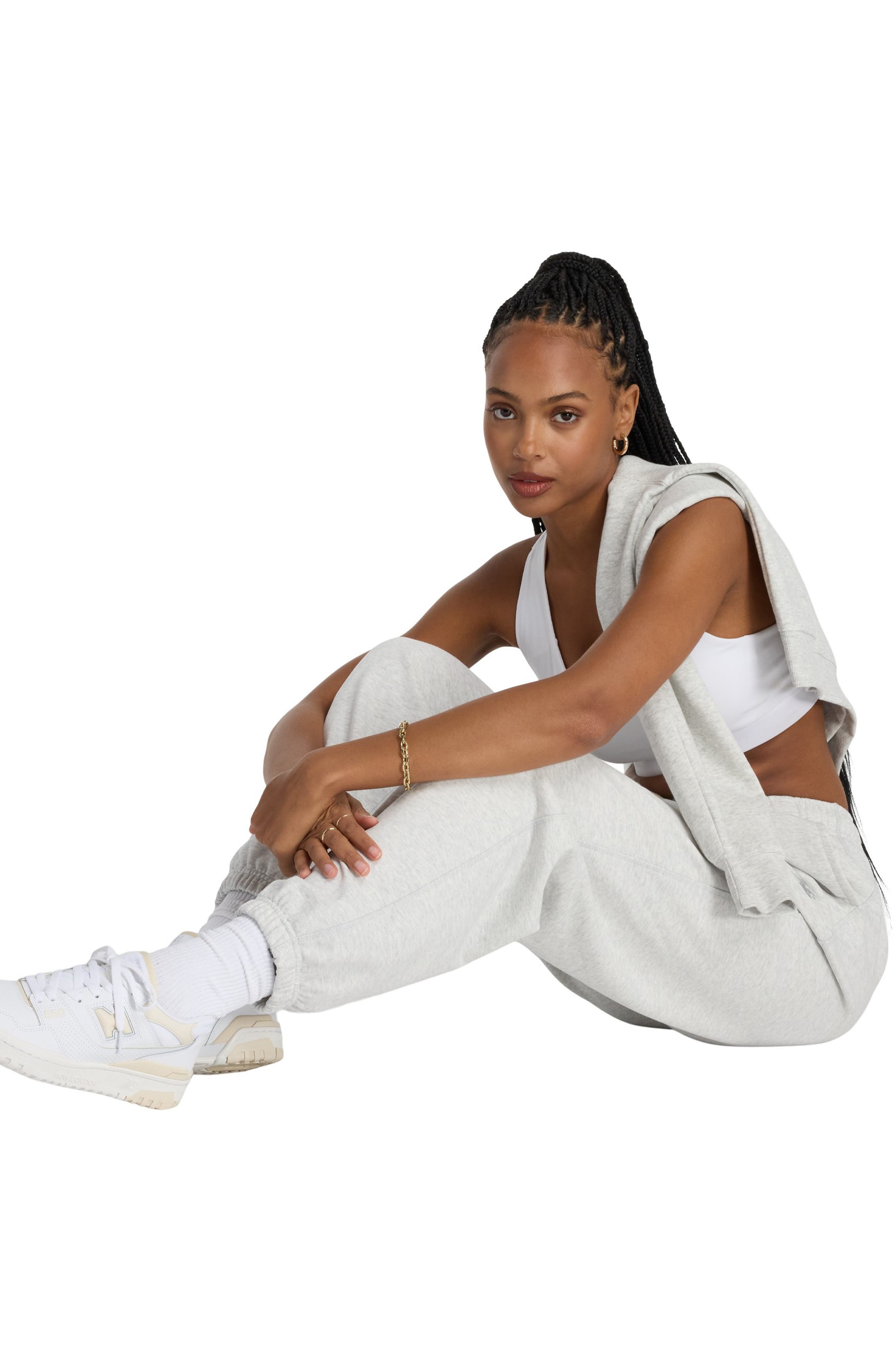 New Balance Athletics French Terry Sweatpants in Ash Heather at Nordstrom - 9