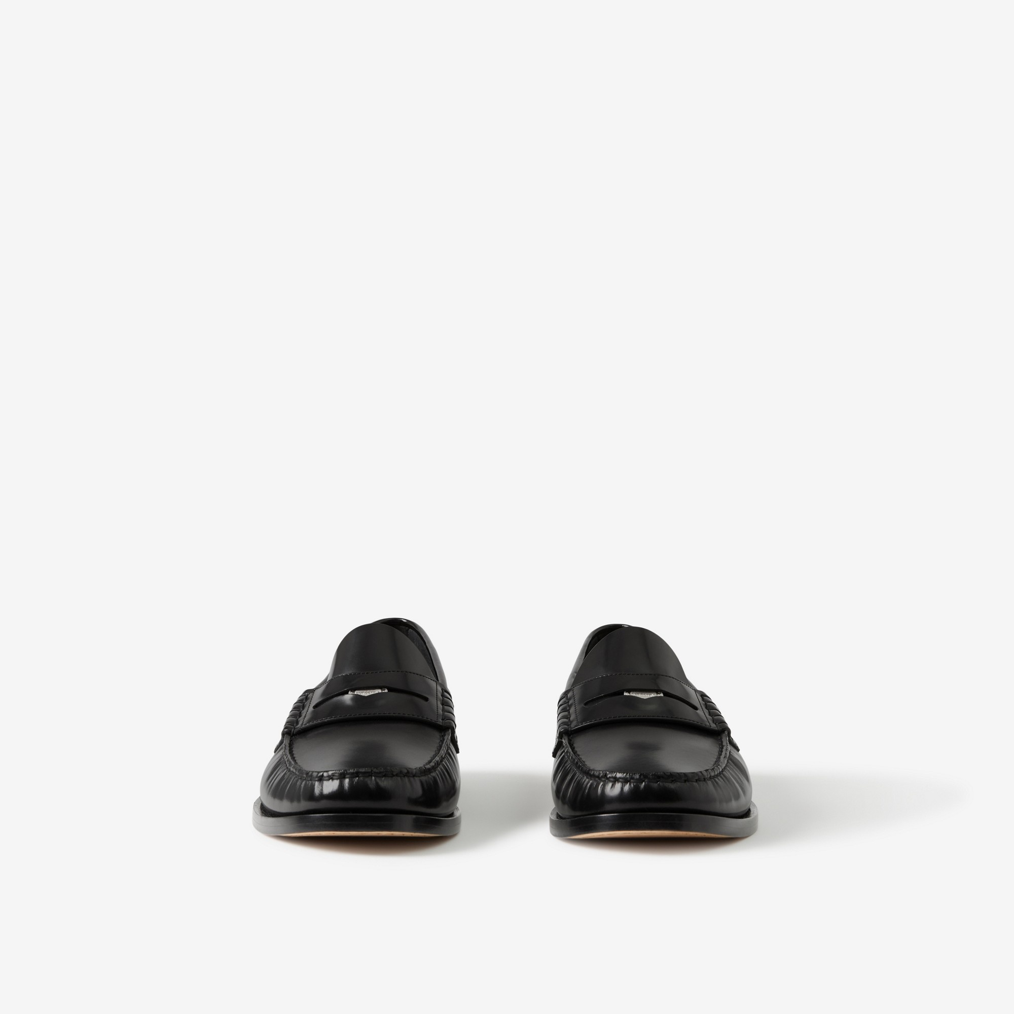 Coin Detail Leather Penny Loafers - 2