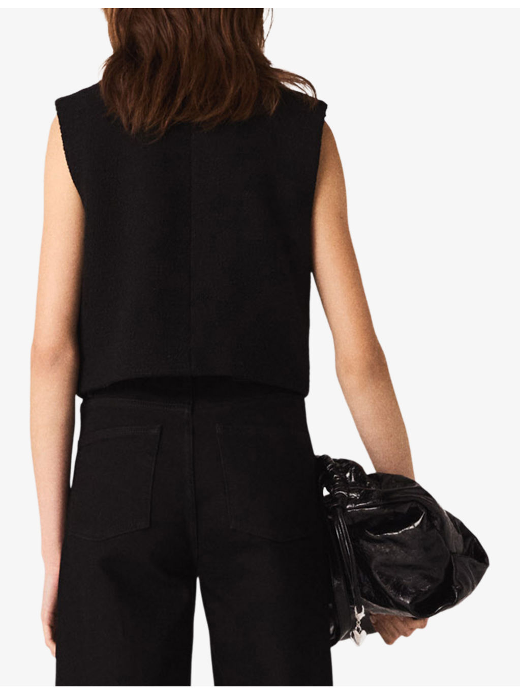 Velvet-Trim Pearl-Embellished Stretch-Tweed Top - 4