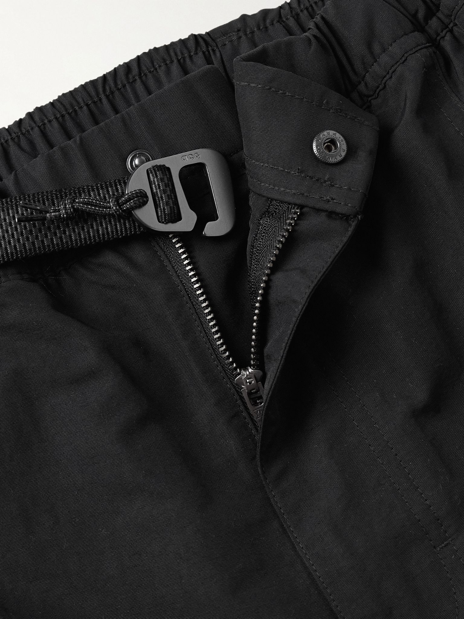 ACG Snowgrass Straight-Leg Mesh-Trimmed Belted Nylon Shorts Black - 5