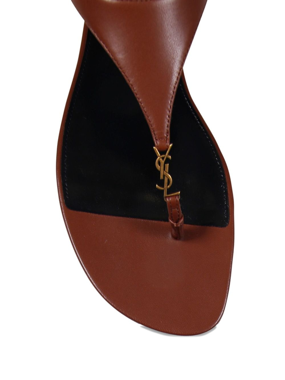 T-strap logo-embellished leather sandals - 4