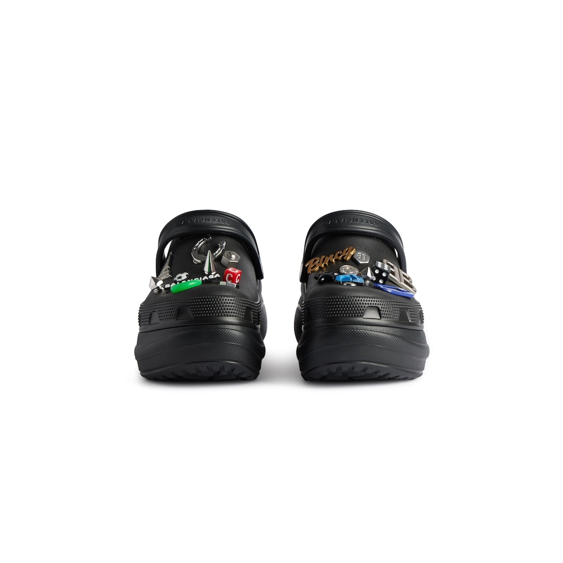 BALENCIAGA Men's Crocs™ Mule Jibbitz™ in Black | REVERSIBLE