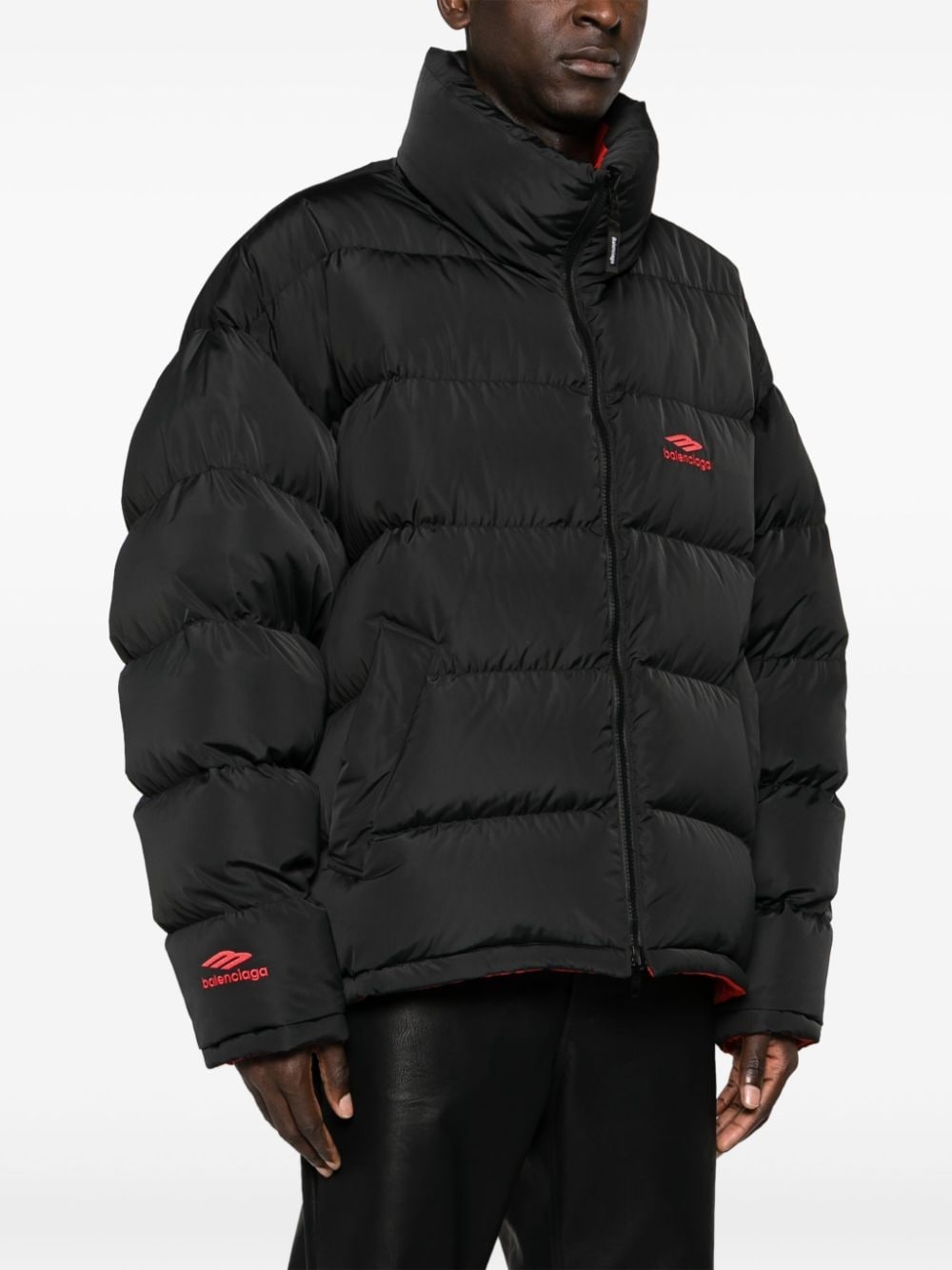 logo-print reversible puffer jacket - 3