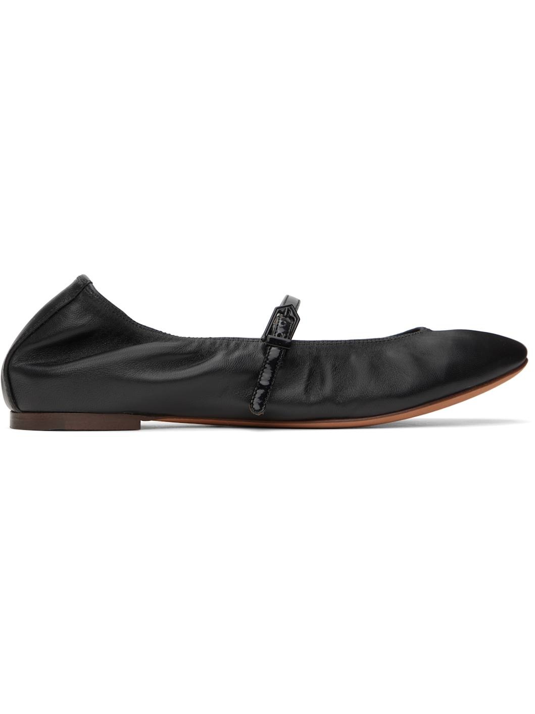 Black Mary Jane Ballerina Flats - 1