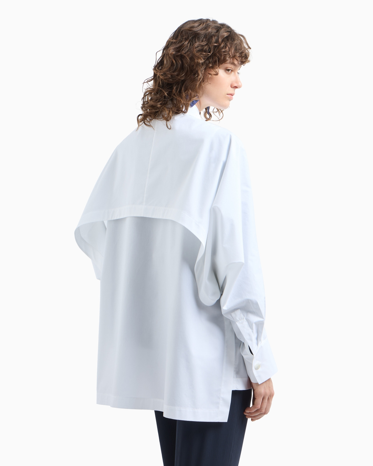 OVERSIZED SHIRT WITH POPLIN FLAP ON THE BACK - 3