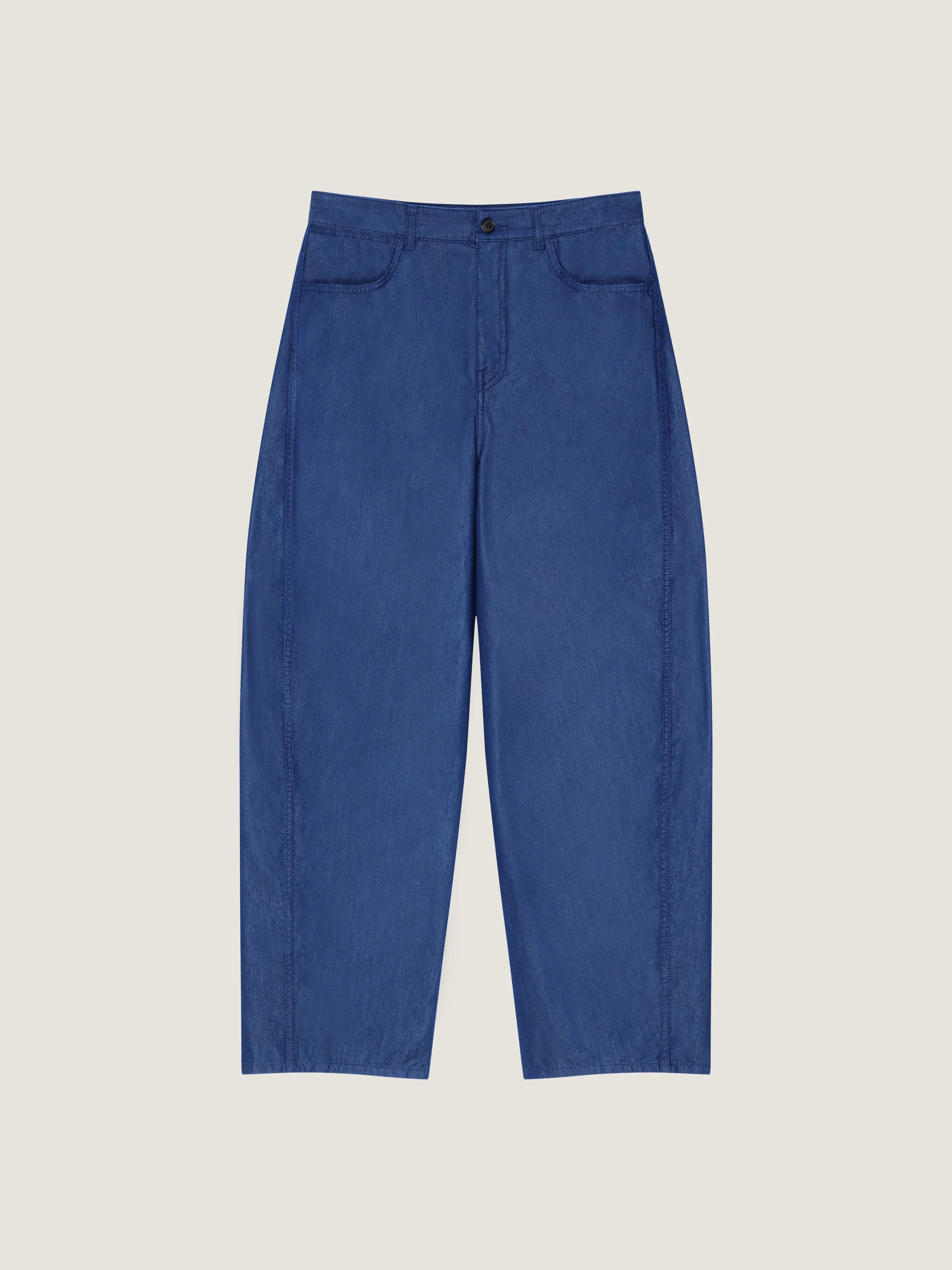 COUTURE SEAM INDIGO BLUE JEANS WITH GIVENCHY STAMP PRINT - 1