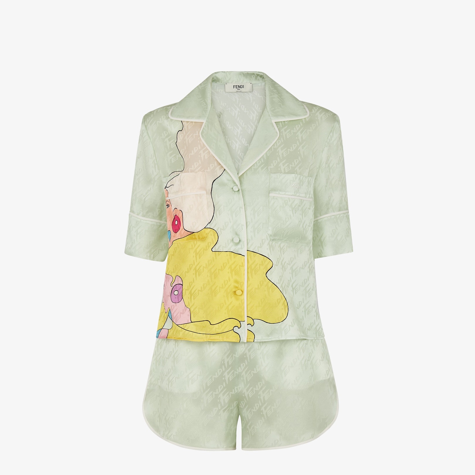 Multicolor silk pajama set - 1