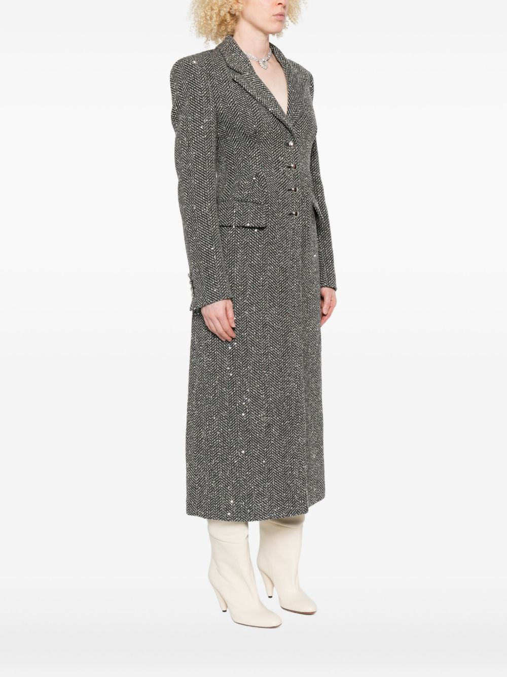 sequin tweed coat - 3