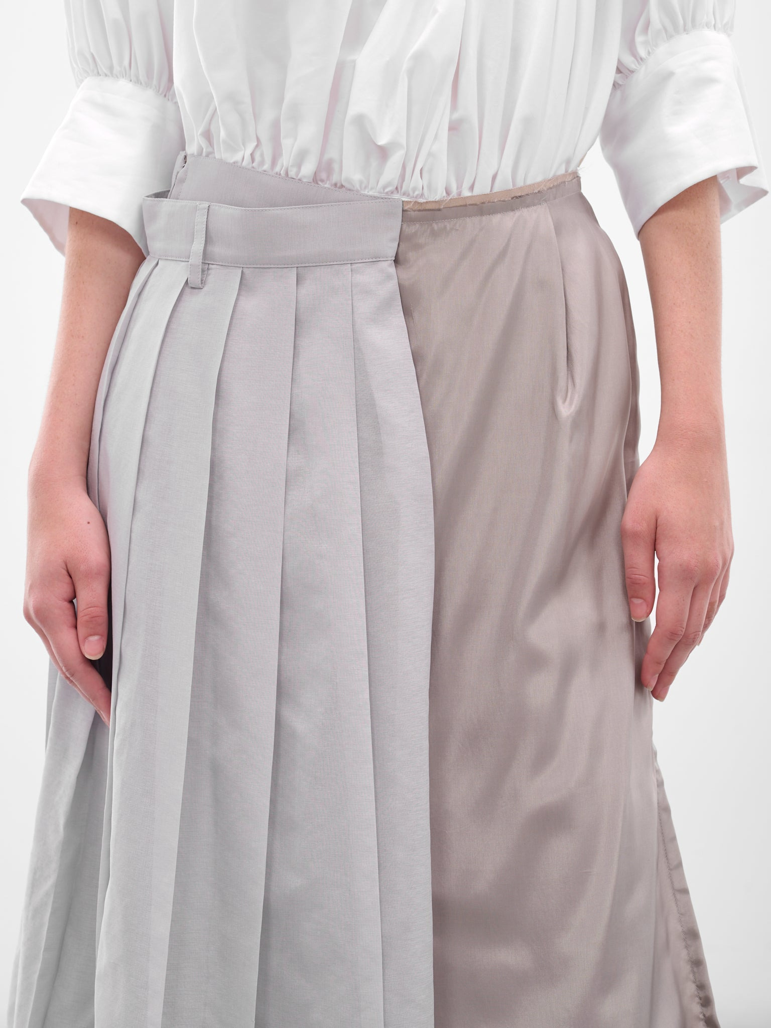 Gray Deconstructed Asymmetric Midi Skirt - 4