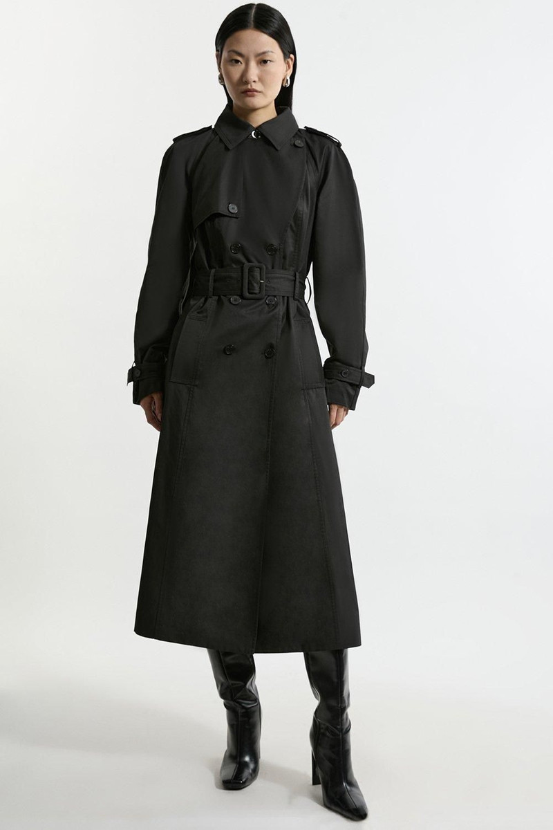 Tailored Pleated Back Trench Coat 3