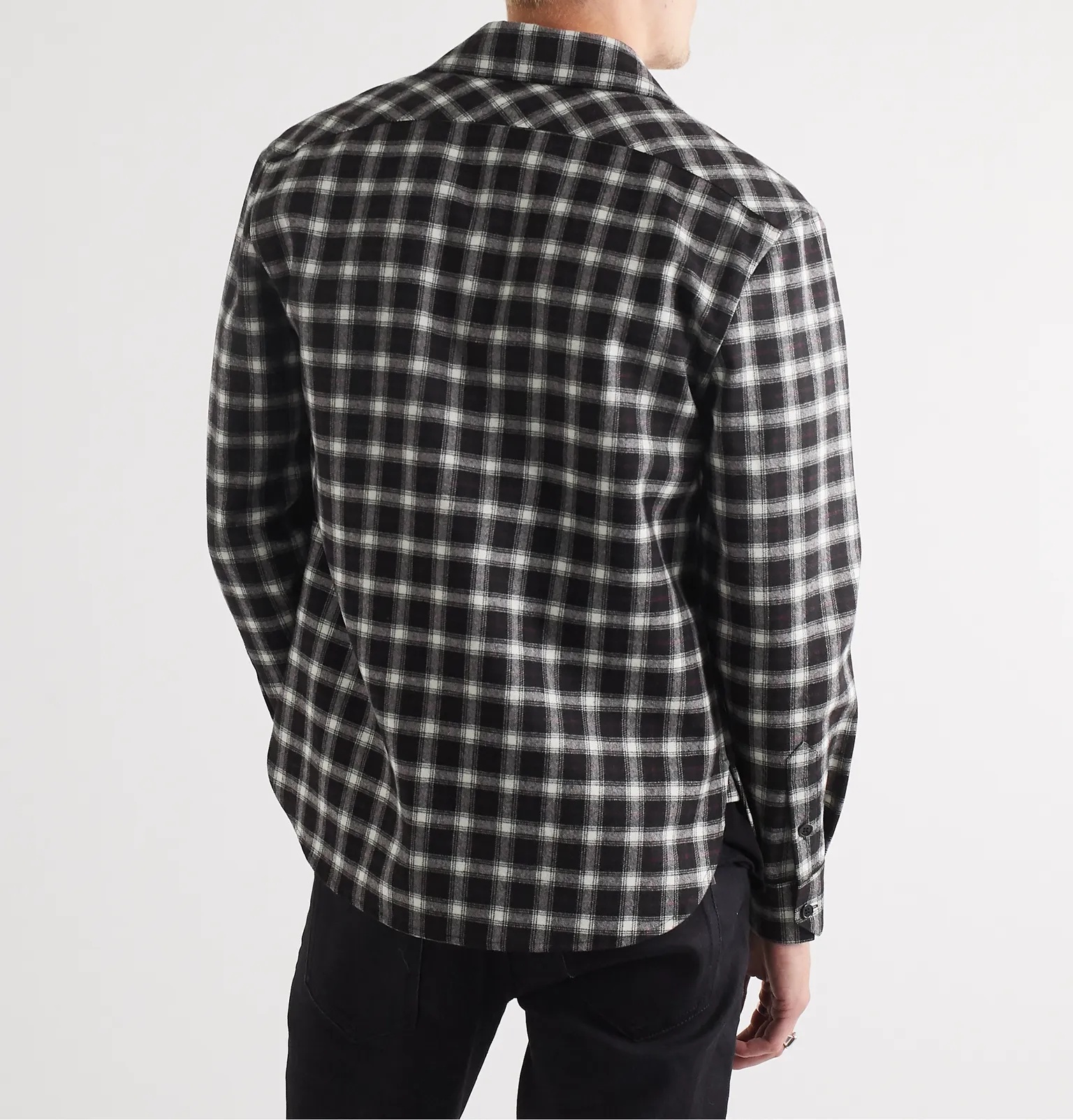 Checked Wool-Blend Flannel Shirt - 4