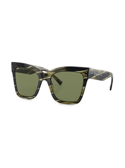 GIORGIO ARMANI logo-print square-frame sunglasses outlook