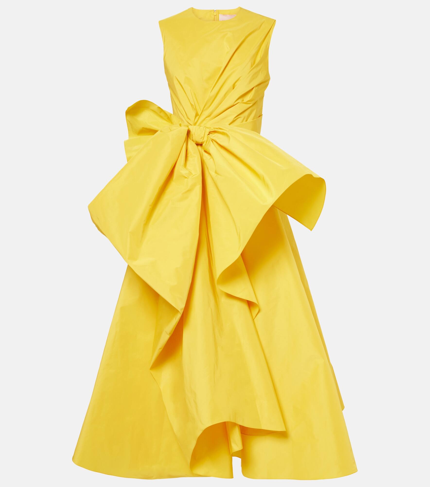 Nura bow-detail taffeta midi dress - 1