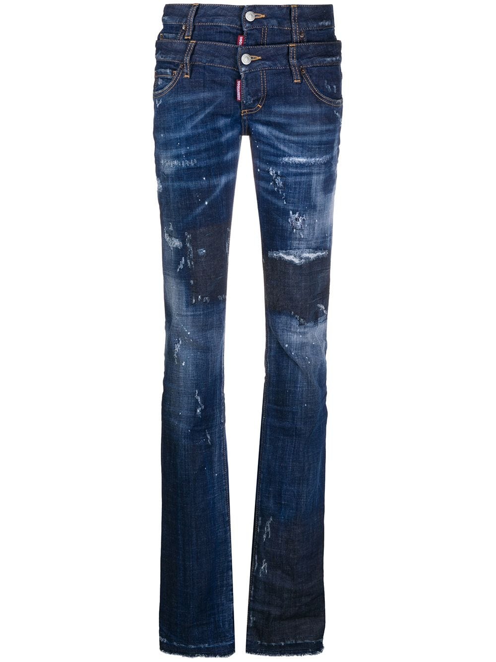 double-waist slim-fit jeans - 1