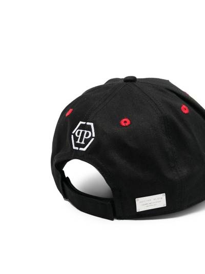 PHILIPP PLEIN logo-patch distressed cap outlook