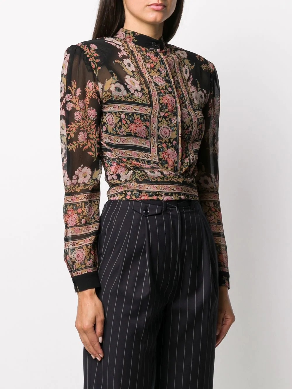 floral-print chiffon blouse  - 3