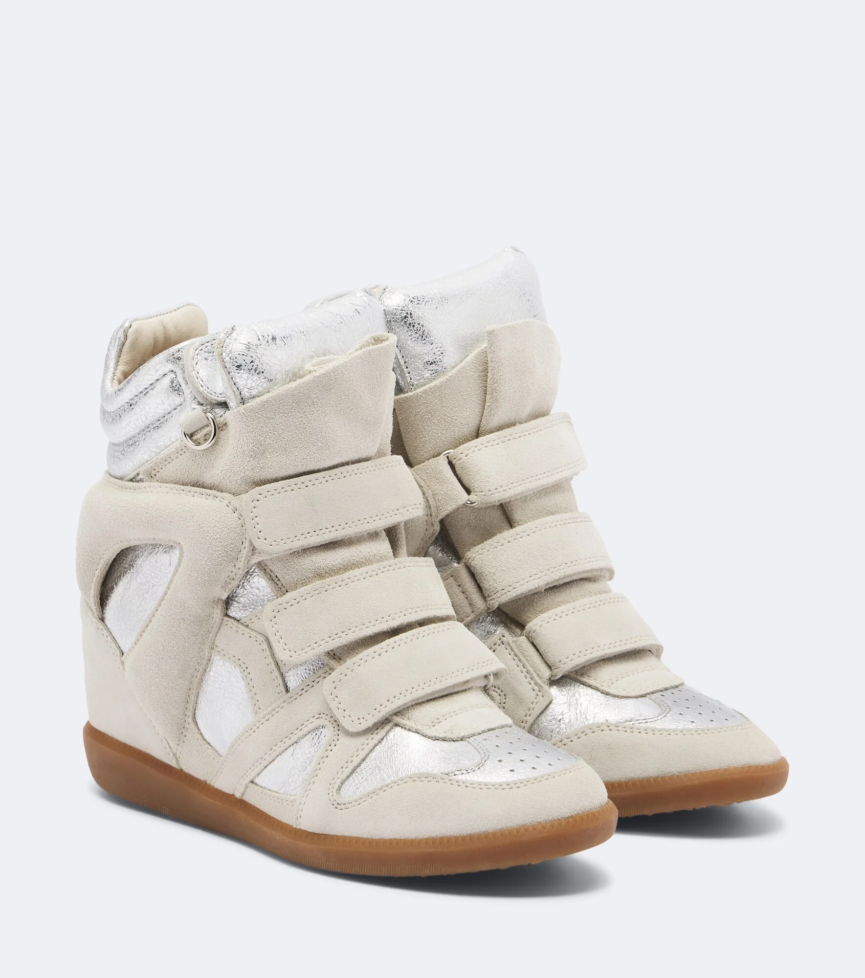 Bekett suede and metallic leather sneakers - 1