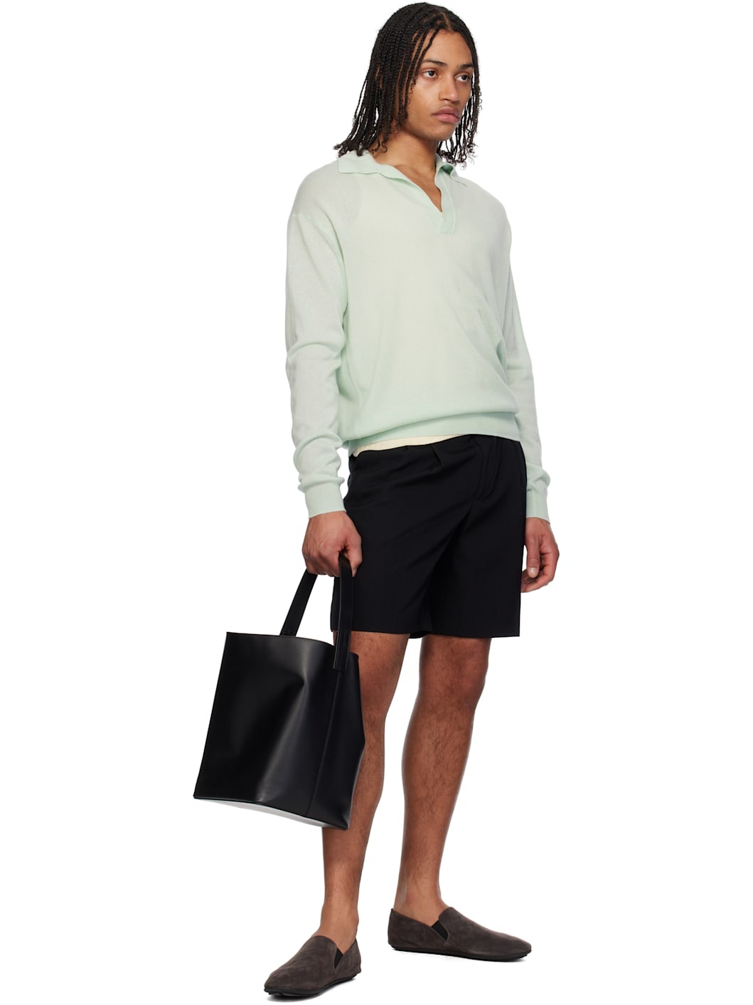 Black Light Wool Max Gabardine Shorts - 4