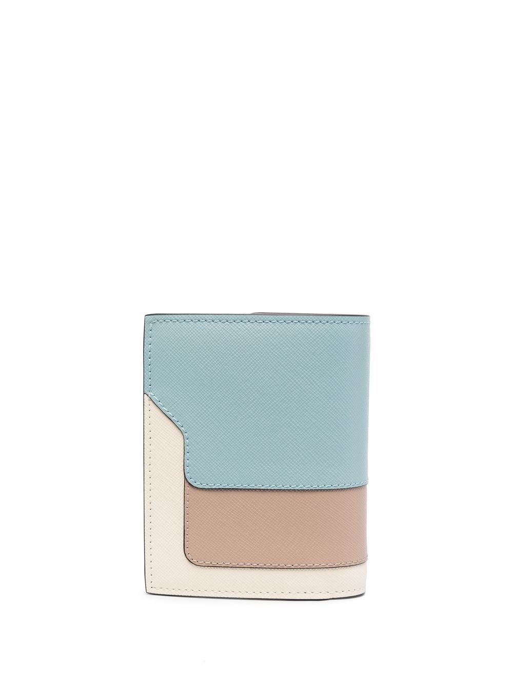 colour-block leather wallet - 2