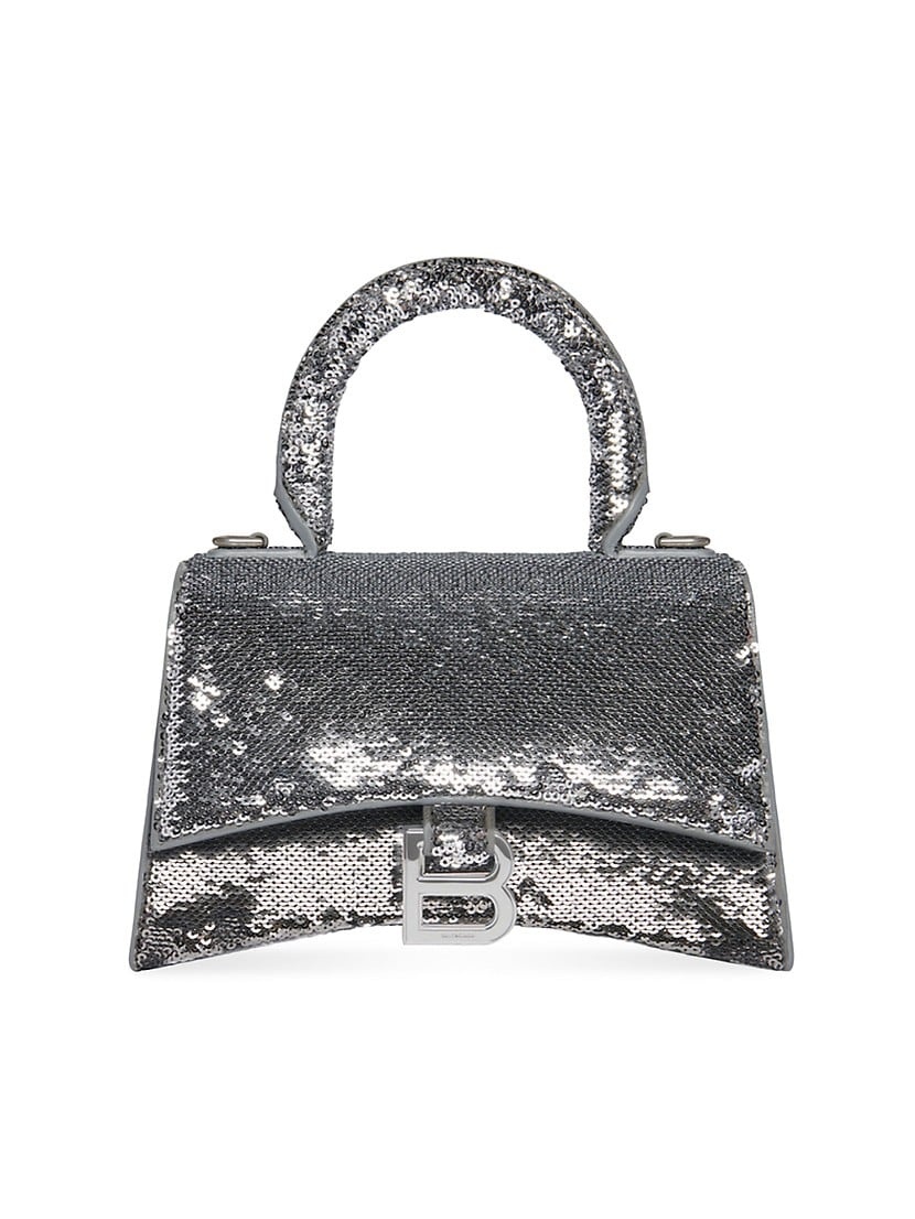 ハンドバッグ BALENCIAGA HOURGLASS XS HANDBAG WITH CHAIN AND SEQUINS BALENCIAGA Hourglass XS Handbag with Chain and Sequins