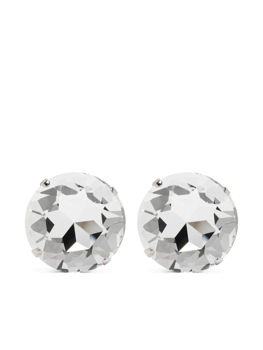crystal-embellishment clip-on earrings - 1