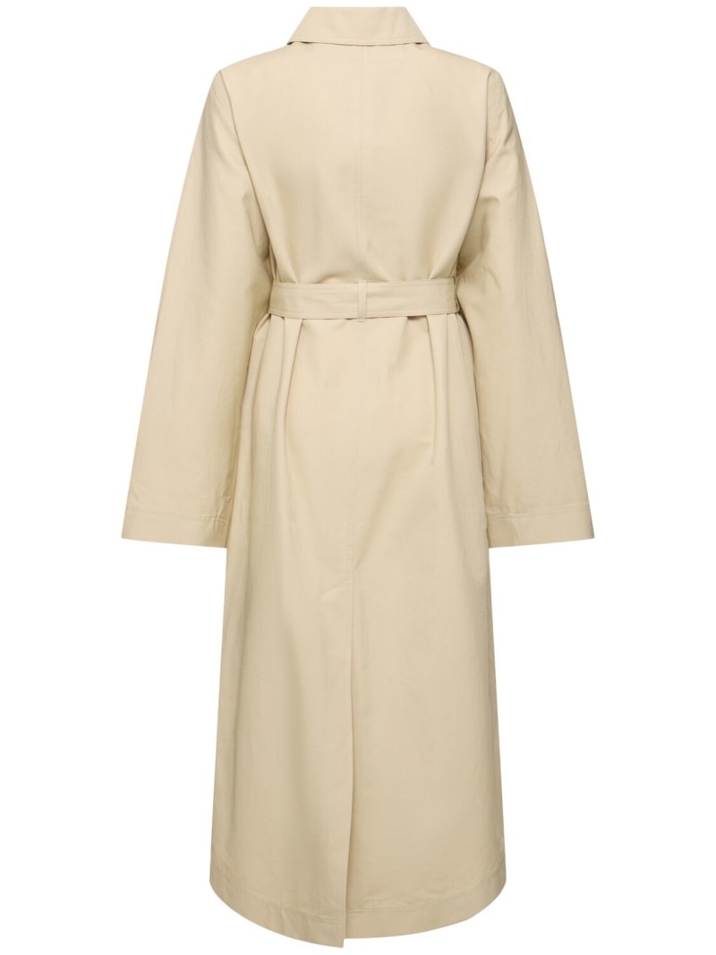 Tumbled cotton & silk trench coat - 6