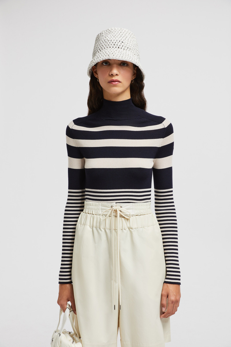 Moncler Striped Wool Turtleneck Sweater outlook