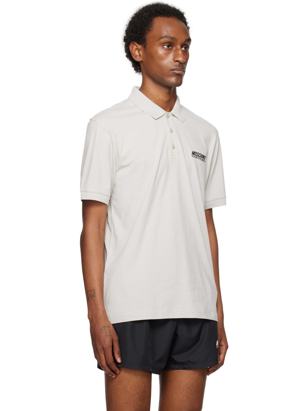 Gray Embroidered Polo - 2