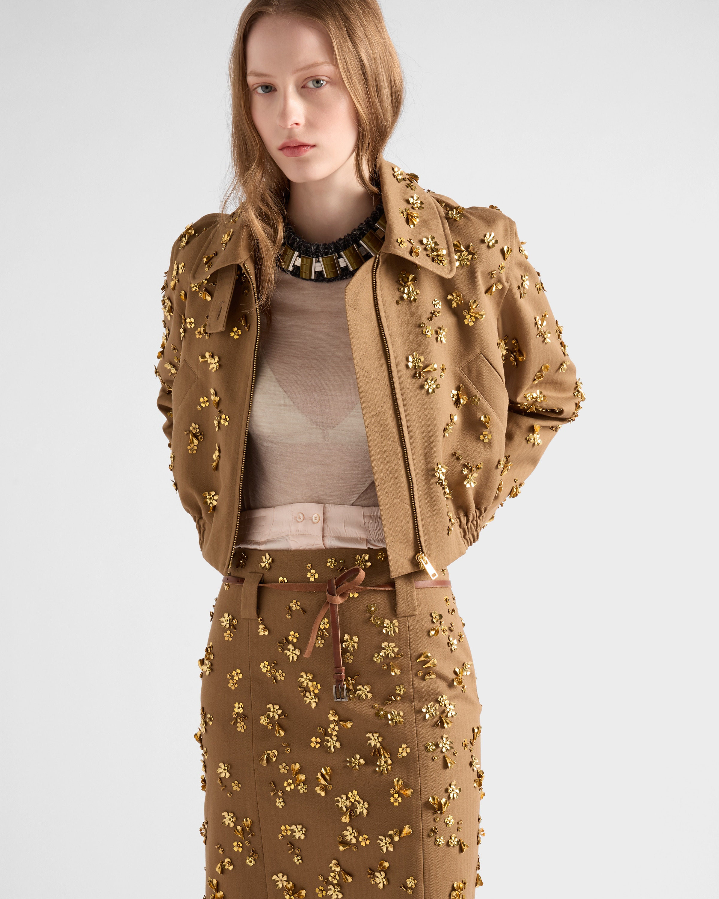 Embroidered chevron blouson jacket - 4