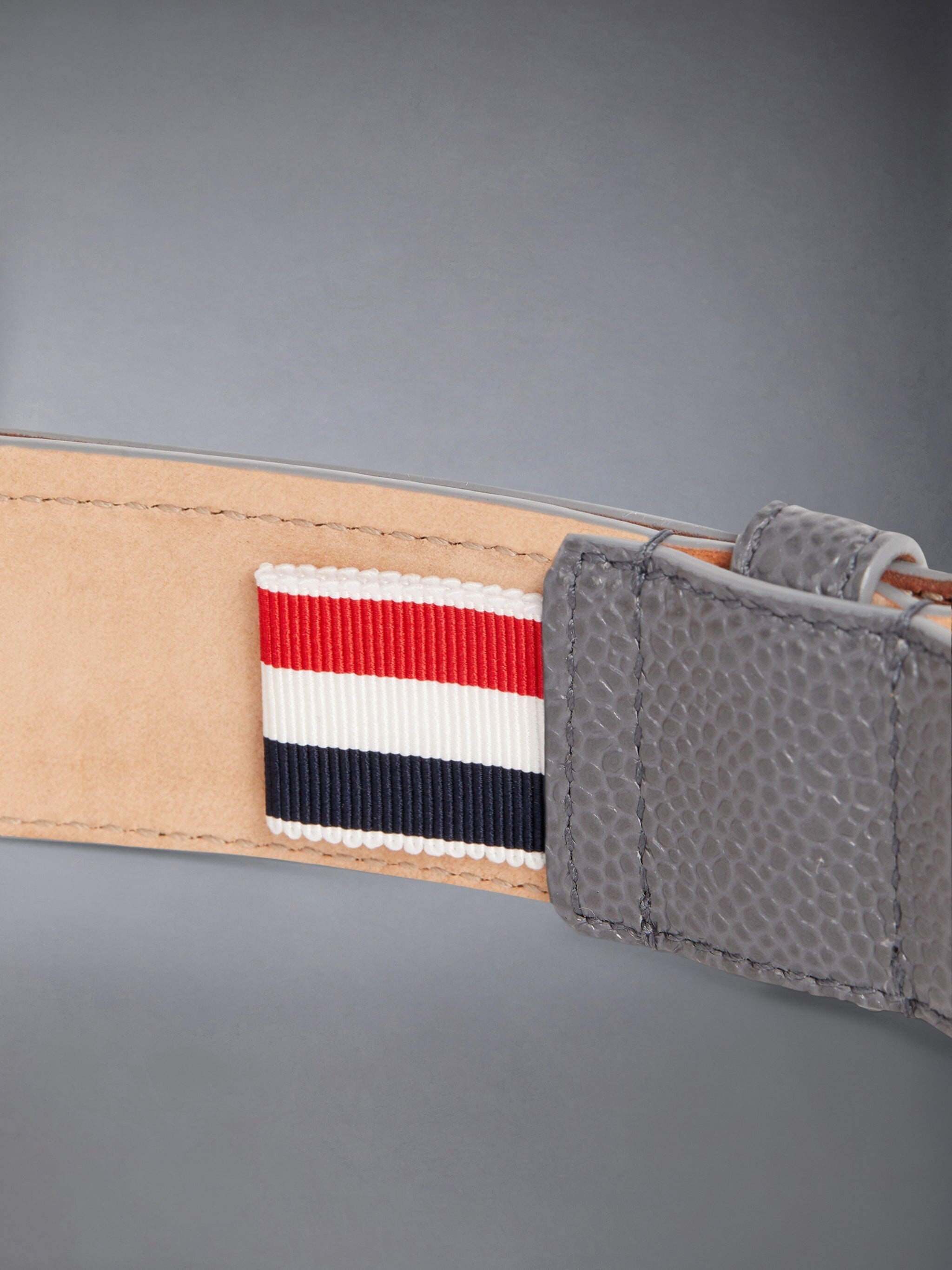 PEBBLE GRAIN 4-BAR CLASSIC BUCKLE BELT - 3