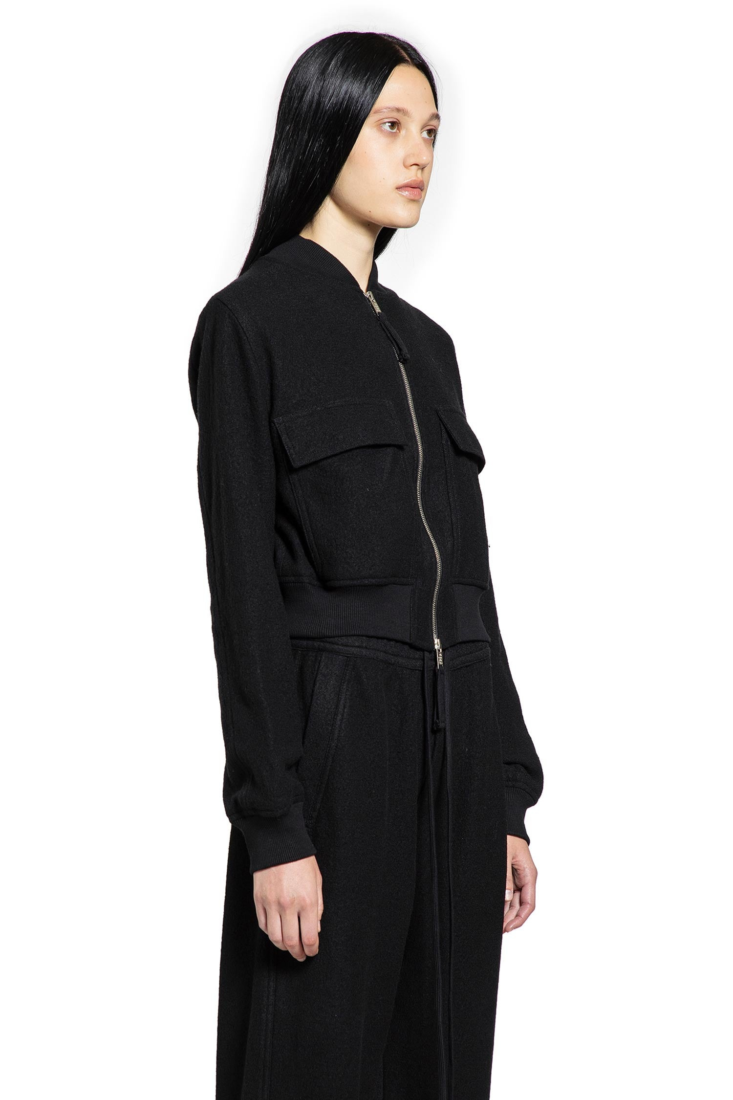 Cropped Wool Felt Bomber - 2