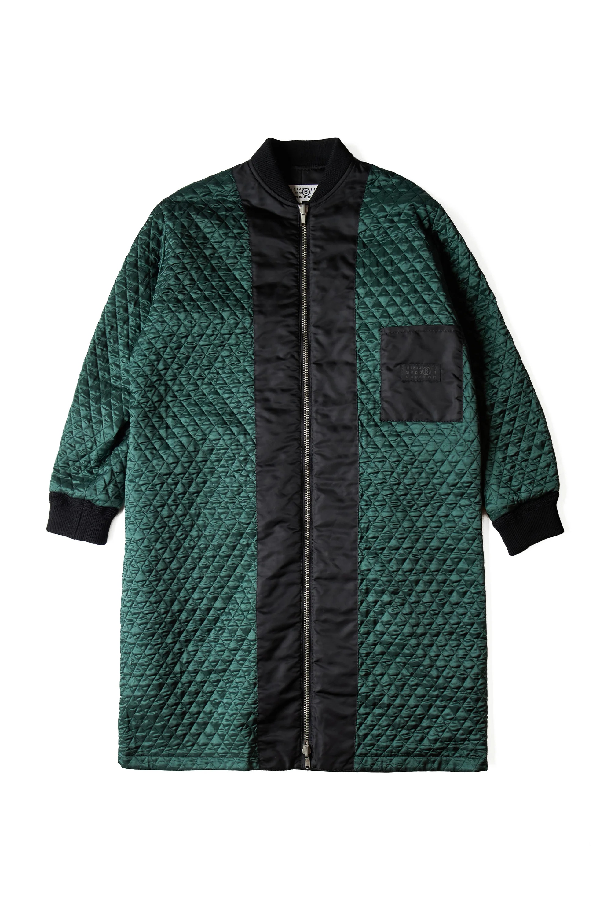 MM6 Maison Margiela Long Nylon Reversible Bomber Coat Black - 2