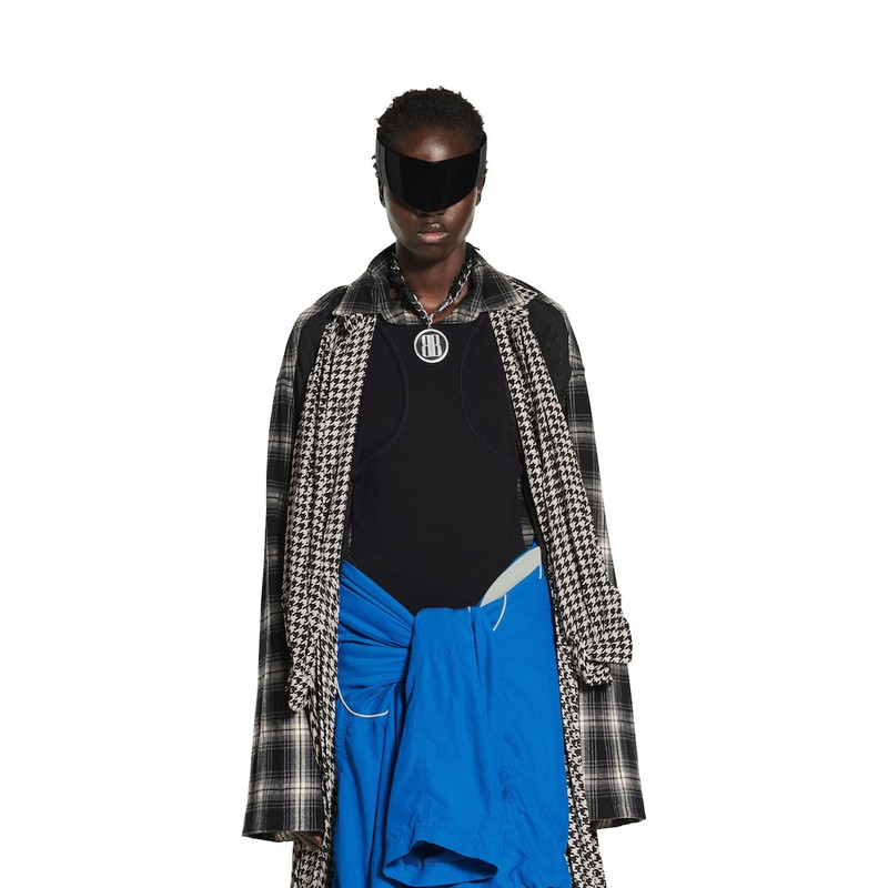 Women's Pleated Dress Stola  in Black/off White 3