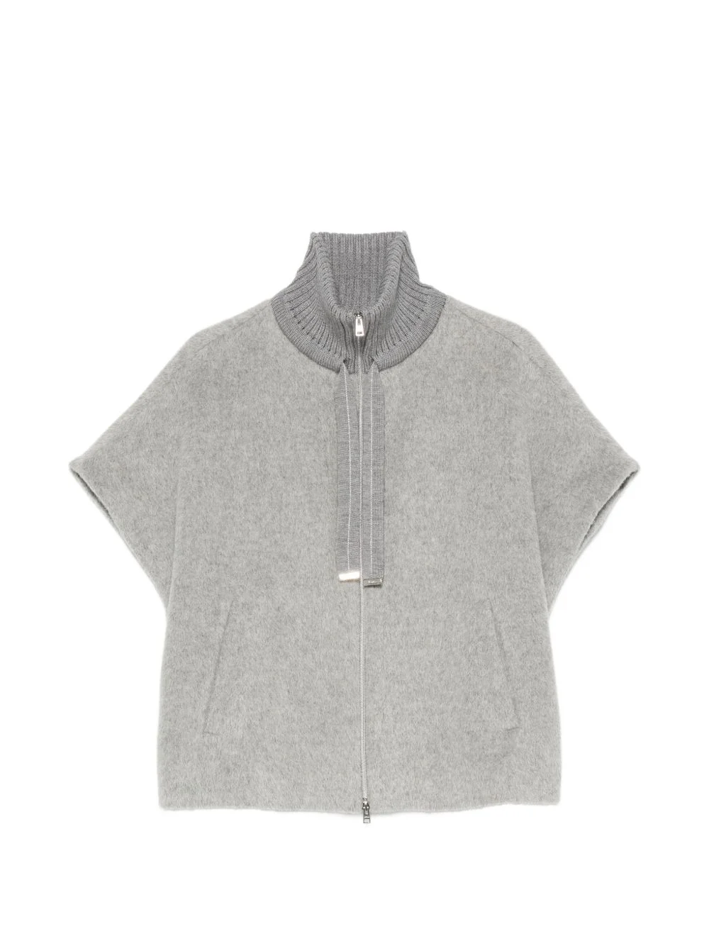high-neck cap-sleeve jacket - 1